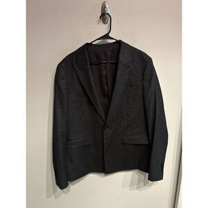 Allsaints Mens Size 44 Black Blazer Glitter Silver All Saints